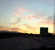 Sunset on a freeway